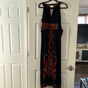 Black Patterned (Paisley) Maxi Dress